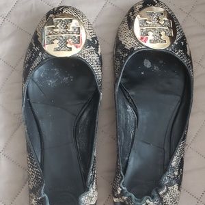 Tory Burch Snake skin flats